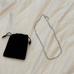 Silver Necklace with Black Pouch